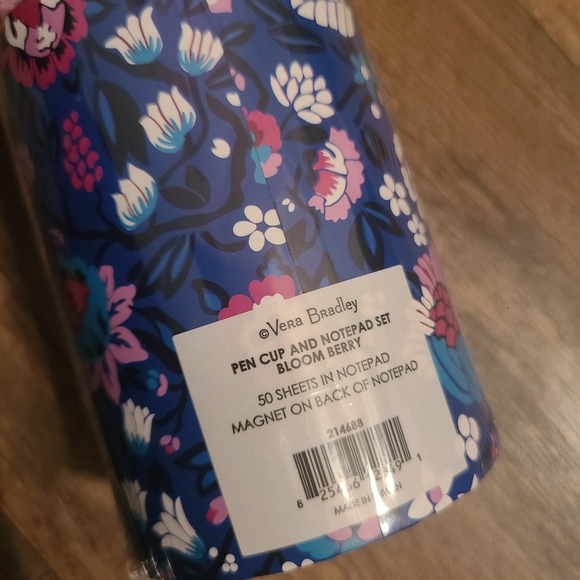 *SOLD* NEW Vera Bradley Bloom Berry Stationary Set Notebook Pen Cup Binder - Picture 5 of 16